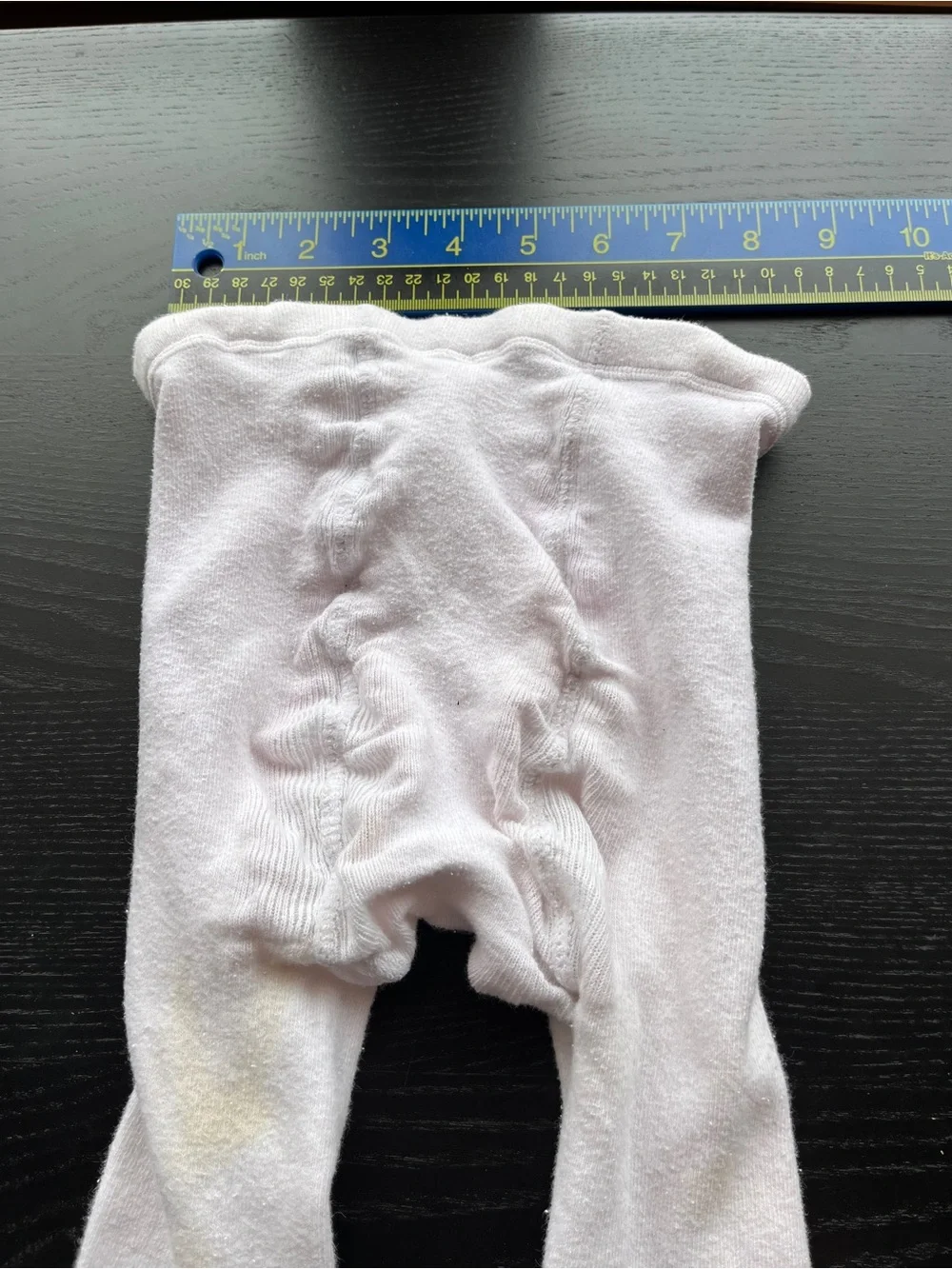Girls White Knit Tights Size 7-10 Full Length Stretchy Stockings